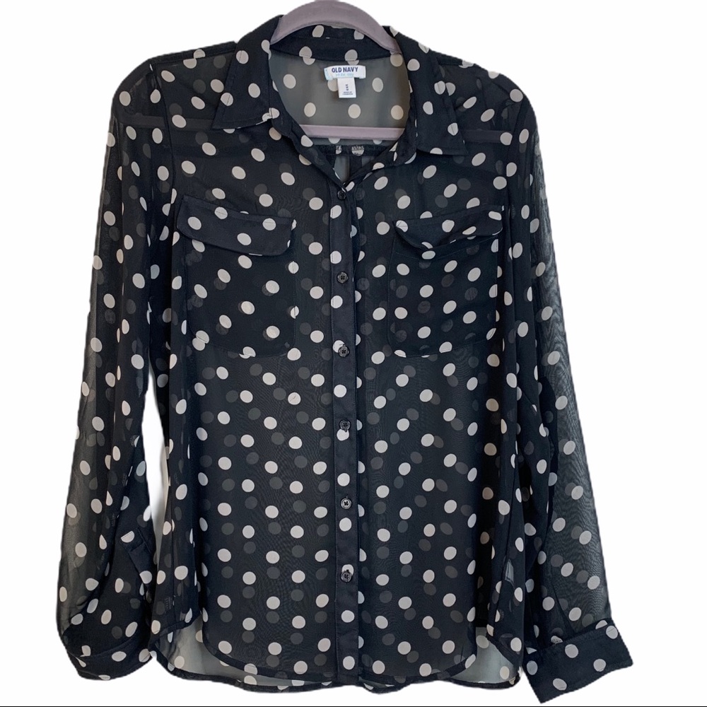 Old Navy Polka Dot Sheer Blouse